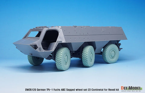DEF Model DW35129 1/35 German TPz-1 Fuchs ABC Sagged wheel set (2) Continetal HCS ( for Revell 1/35)