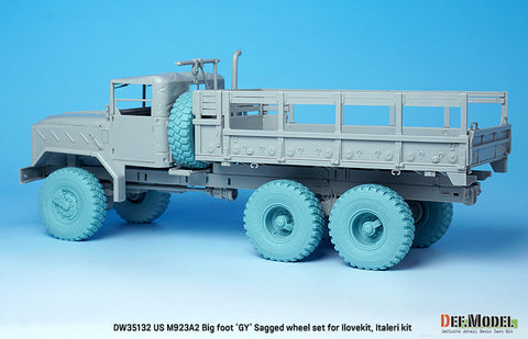 DEF Model DW35132 1/35 M923A2 BIG FOOT Truck Goodyear Sagged Wheel set (for Ilovekit, Italeri 1/35)