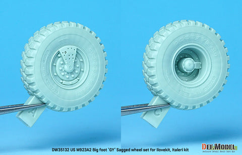 DEF Model DW35132 1/35 M923A2 BIG FOOT Truck Goodyear Sagged Wheel set (for Ilovekit, Italeri 1/35)