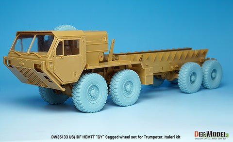DEF Model DW35133 1/35 US, IDF M977 HEMTT Truck Goodyear Sagged Wheel set (for Italeri, Trumpeter, Etc. 1/35)