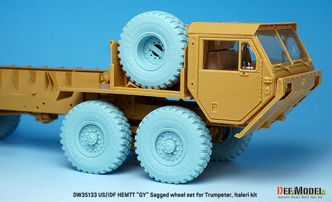 DEF Model DW35133 1/35 US, IDF M977 HEMTT Truck Goodyear Sagged Wheel set (for Italeri, Trumpeter, Etc. 1/35)