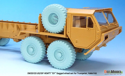 DEF Model DW35133 1/35 US, IDF M977 HEMTT Truck Goodyear Sagged Wheel set (for Italeri, Trumpeter, Etc. 1/35)