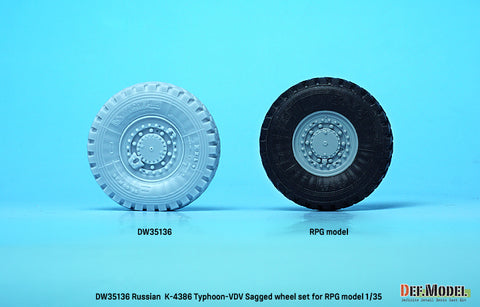 DEF Model DW35136 1/35 Russian K-4386 Typhoon-VDV Sagged wheel set - Michelin ( for RPG model 1/35)