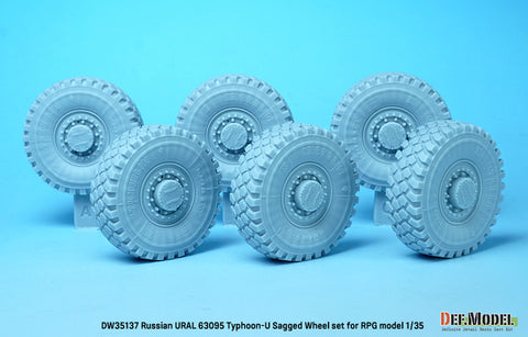 DEF Model DW35137 1/35 Russian Typhoon-U 6X6 MRAP Sagged Wheel set (for RPG model 1/35)