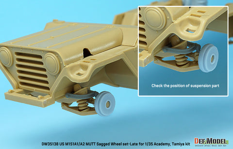 DEF Model DW35138 1/35 US M151A1/A2 sagged wheel set (for Tamiya/Academy 1/35) (Included front suspension parts)