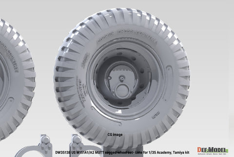DEF Model DW35138 1/35 US M151A1/A2 sagged wheel set (for Tamiya/Academy 1/35) (Included front suspension parts)