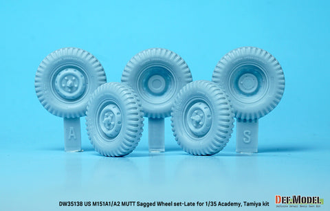 DEF Model DW35138 1/35 US M151A1/A2 sagged wheel set (for Tamiya/Academy 1/35) (Included front suspension parts)