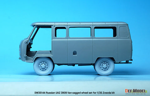 DEF Model DW35144 1/35 Russian UAZ 3909 Van sagged wheel set (for Zvezda 1/35)