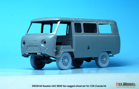 DEF Model DW35144 1/35 Russian UAZ 3909 Van sagged wheel set (for Zvezda 1/35)