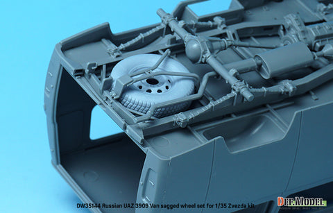 DEF Model DW35144 1/35 Russian UAZ 3909 Van sagged wheel set (for Zvezda 1/35)