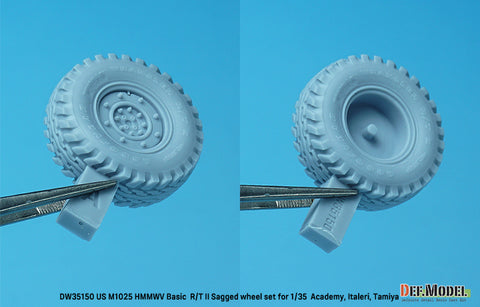 DEF Model DW35150 1/35 US M1025 HMMWV Basic R/T II Sagged wheel set (for Academy, Italeri, Tamiya 1/35) New tooling