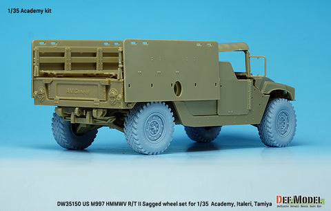 DEF Model DW35150 1/35 US M1025 HMMWV Basic R/T II Sagged wheel set (for Academy, Italeri, Tamiya 1/35) New tooling