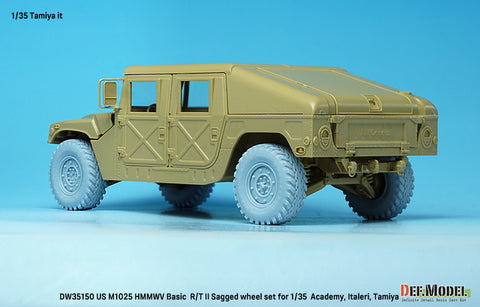 DEF Model DW35150 1/35 US M1025 HMMWV Basic R/T II Sagged wheel set (for Academy, Italeri, Tamiya 1/35) New tooling