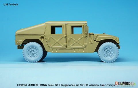 DEF Model DW35150 1/35 US M1025 HMMWV Basic R/T II Sagged wheel set (for Academy, Italeri, Tamiya 1/35) New tooling