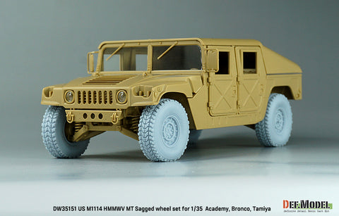 DEF Model DW35151 1/35 US M1025/M1114 HMMWV MT Sagged Wheel set (for Tamiya, Academy, Bronco kit)