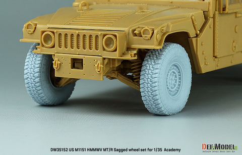 DEF Model DW35152 1/35 US M1151 HMMWV MT/R Sagged Wheel set  (for Academy 1/35 M1151)
