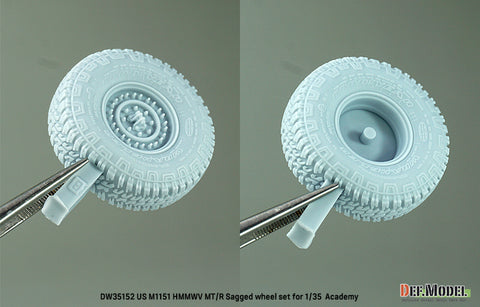 DEF Model DW35152 1/35 US M1151 HMMWV MT/R Sagged Wheel set  (for Academy 1/35 M1151)