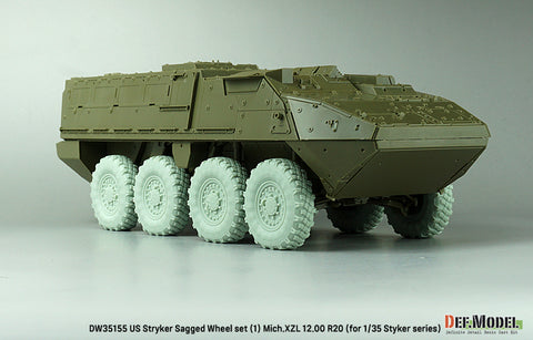 DEF Model DW35155 1/35 US M1126 Stryker XML Sagged wheel set (1) (for Stryker series 1/35)-Retool DW35010A