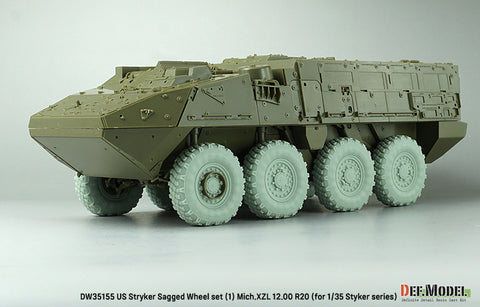 DEF Model DW35155 1/35 US M1126 Stryker XML Sagged wheel set (1) (for Stryker series 1/35)-Retool DW35010A