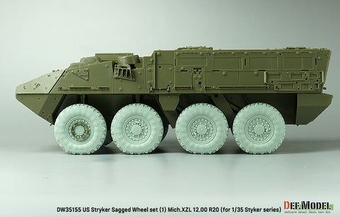 DEF Model DW35155 1/35 US M1126 Stryker XML Sagged wheel set (1) (for Stryker series 1/35)-Retool DW35010A