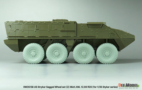 DEF Model DW35156 1/35 US M1126 Stryker XZL Sagged wheel set (2) (for Stryker series 1/35)