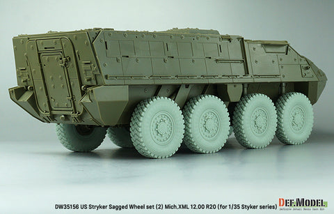 DEF Model DW35156 1/35 US M1126 Stryker XZL Sagged wheel set (2) (for Stryker series 1/35)
