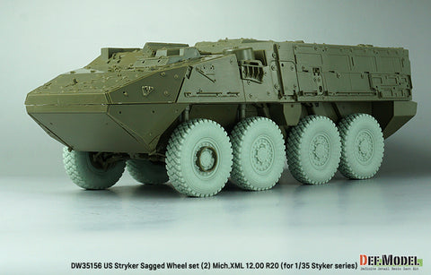 DEF Model DW35156 1/35 US M1126 Stryker XZL Sagged wheel set (2) (for Stryker series 1/35)