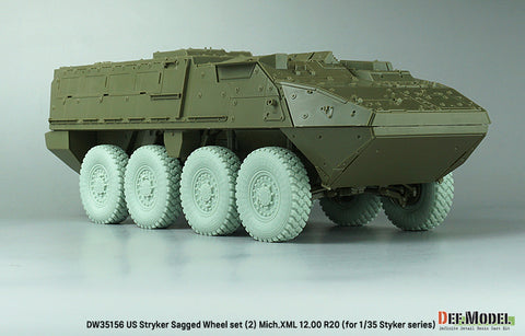 DEF Model DW35156 1/35 US M1126 Stryker XZL Sagged wheel set (2) (for Stryker series 1/35)