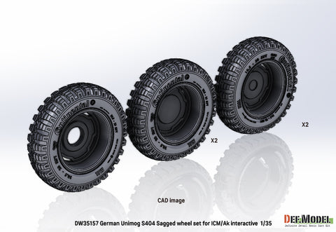 DEF Model DW35157 1/35 German Unimog S 404 Sagged wheel set (for 1/35 AK interactive/ICM kit)