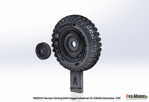 DEF Model DW35157 1/35 German Unimog S 404 Sagged wheel set (for 1/35 AK interactive/ICM kit)