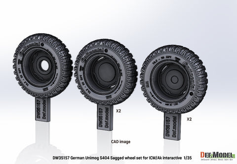 DEF Model DW35157 1/35 German Unimog S 404 Sagged wheel set (for 1/35 AK interactive/ICM kit)