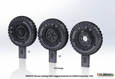 DEF Model DW35157 1/35 German Unimog S 404 Sagged wheel set (for 1/35 AK interactive/ICM kit)