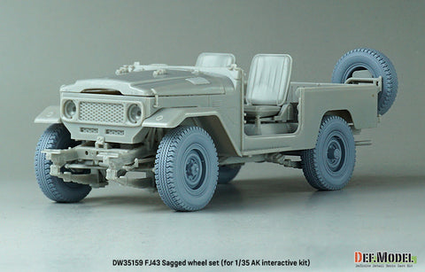 DEF Model DW35159 1/35 FJ43 Sagged wheel set -Bridgestone (for 1/35 AK interactive kit)