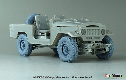 DEF Model DW35159 1/35 FJ43 Sagged wheel set -Bridgestone (for 1/35 AK interactive kit)