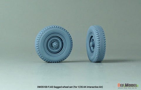 DEF Model DW35159 1/35 FJ43 Sagged wheel set -Bridgestone (for 1/35 AK interactive kit)