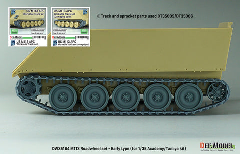 DEF Model DW35164 1/35 M113 Roadwheel outside parts w/ Idler wheels (for Tamiya/Academy 1/35 kit)- 3D printed