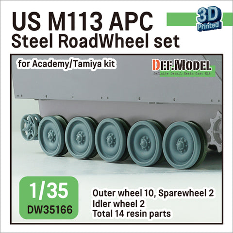 DEF Model DW35166 1/35 M113A2 Roadwheel outside parts(Steel wheels) w/ Idler wheels (for Tamiya/Academy 1/35 kit)- 3D printed