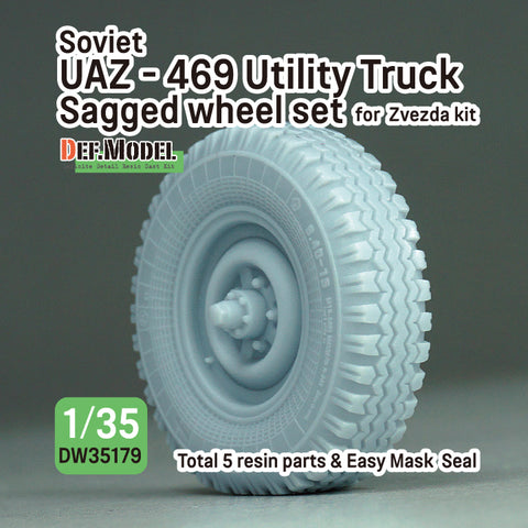DEF Model DW35179 1/35 Soviet UAZ-469 Sagged wheel set (for Zvezda 1/35 kit)