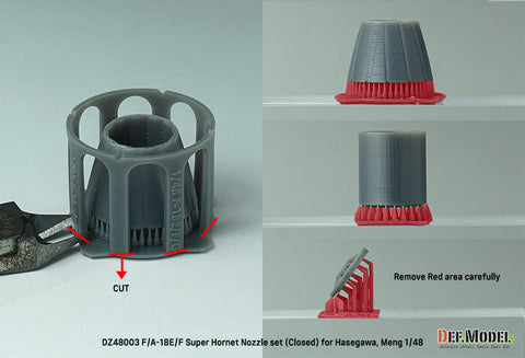 DEF Model DZ48003 1/48 F/A-18E/F Super Hornet Nozzle set - Closed (for Hasegawa, Meng 1/48)