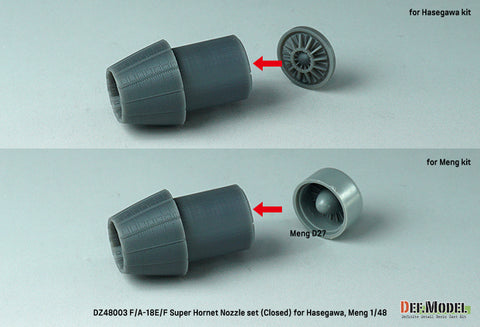 DEF Model DZ48003 1/48 F/A-18E/F Super Hornet Nozzle set - Closed (for Hasegawa, Meng 1/48)