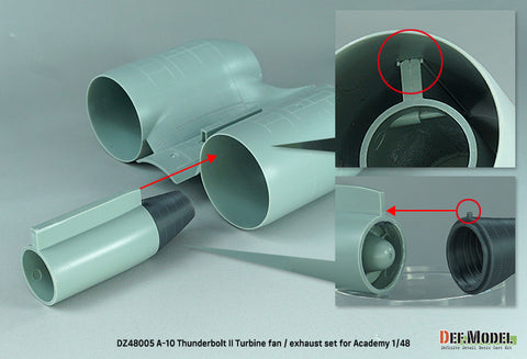 DEF Model DZ48005 1/48 A-10 Thunderbolt II Turbine fan / exhaust set - (for Academy 1/48)