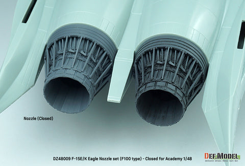 DEF Model DZ48009 1/48 F-15E/K Eagle Nozzle set (F100 type) - Closed (for Academy 1/48)
