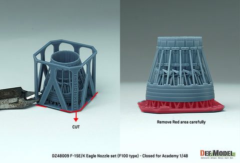DEF Model DZ48009 1/48 F-15E/K Eagle Nozzle set (F100 type) - Closed (for Academy 1/48)