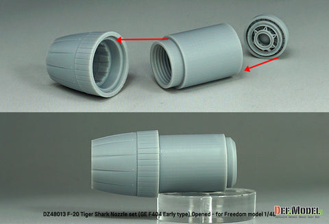 DEF Model DZ48013 1/48 F-20 TigerShark Nozzle set (GE YF404-100) Opened- (for Freedom model 1/48)