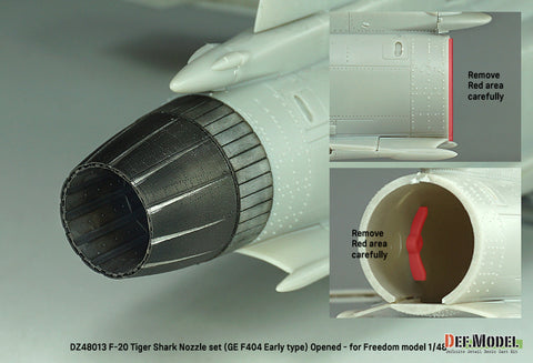 DEF Model DZ48013 1/48 F-20 TigerShark Nozzle set (GE YF404-100) Opened- (for Freedom model 1/48)