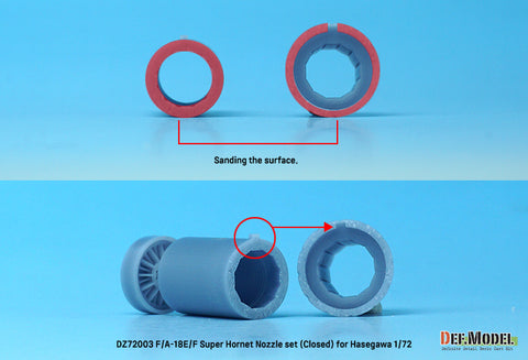 DEF Model DZ72003 1/72 F/A-18E/F/G Super Hornet Exhaust Nozzle set - Closed (for Hasegawa 1/72)