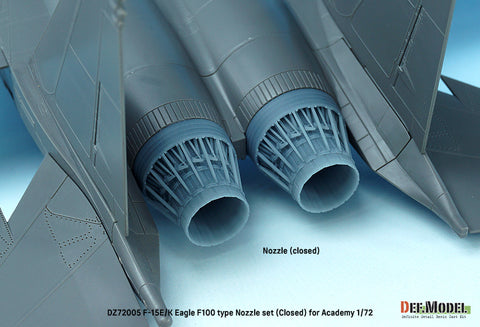 DEF Model DZ72005 1/72 F-15E/K Eagle F100 type Nozzle set - Closed (for Academy 1/72)