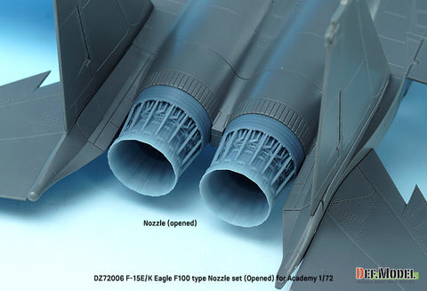 DEF Model DZ72006 1/72 F-15E/K Eagle F100 type Nozzle set - Opened (for Academy 1/72)