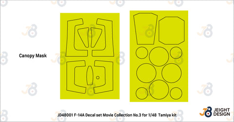 DEF Model JD48001 1/48 F-14A Decal set Movie Collection No.1 (for 1/48 Tamiya kit) - reprinted with small update