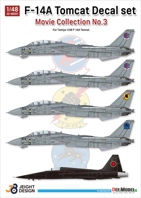 DEF Model JD48001 1/48 F-14A Decal set Movie Collection No.1 (for 1/48 Tamiya kit) - reprinted with small update - 9fdc7d83-e6c1-45ee-b6f8-3bd4f9249bf2